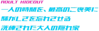 一人の時間を、最高のご褒美に騒がしさを忘れさせる洗練された大人の隠れ家